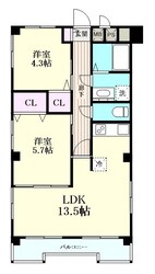 横溝第二マンションの物件間取画像